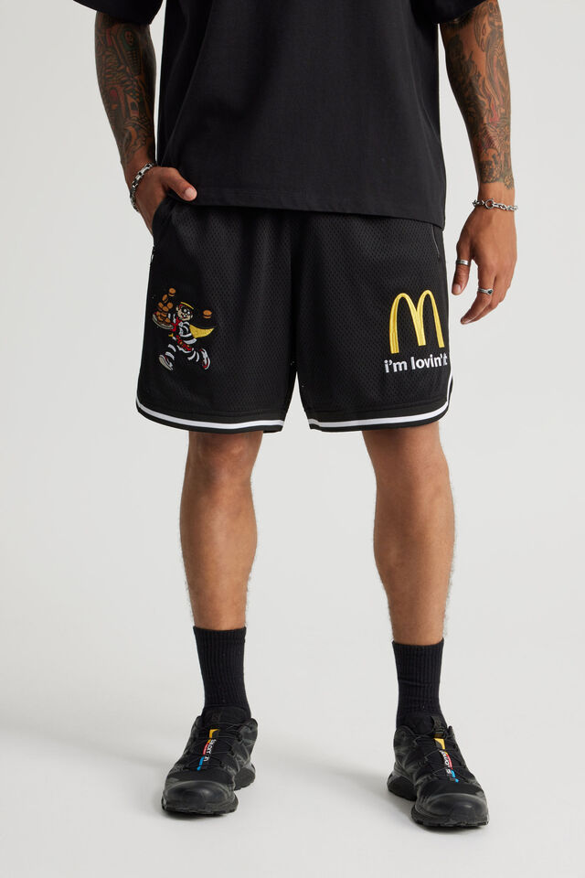 Mcdonalds Basketball Short, LCN MCD BLACK/MCDONALDS GOLDEN ARCHES