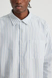 Authentics Boxy Cropped Long Sleeve Shirt, BLUE WHITE PINSTRIPE - alternate image 4