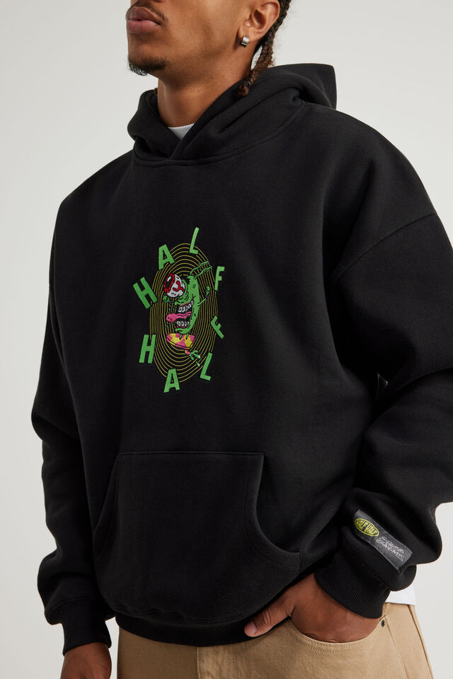 Spongebob Squarepants X Half Half Hoodie, LCN NIC BLACK/PLANKTON