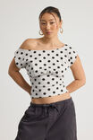 Batwing Top, CLOUD/BLACK POLKA DOT - alternate image 1