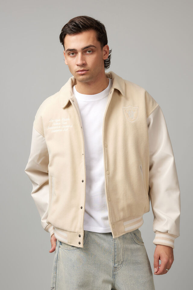 Nfl Varsity Jacket, LCN NFL TONAL BEIGE/LAS VEGAS RAIDERS