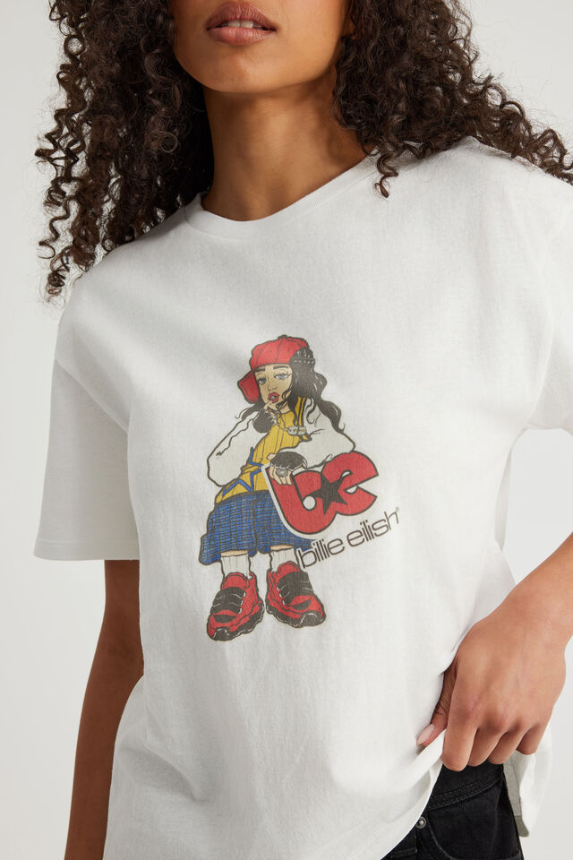 Music Merch Regular Tee, LCN BRA CLOUD/BILLIE CARTOON BABY
