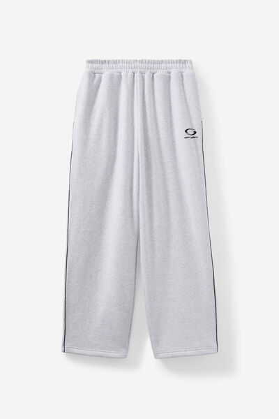 Open Gallery Baggy Track Pant, OG SILVER MARLE/PIPING