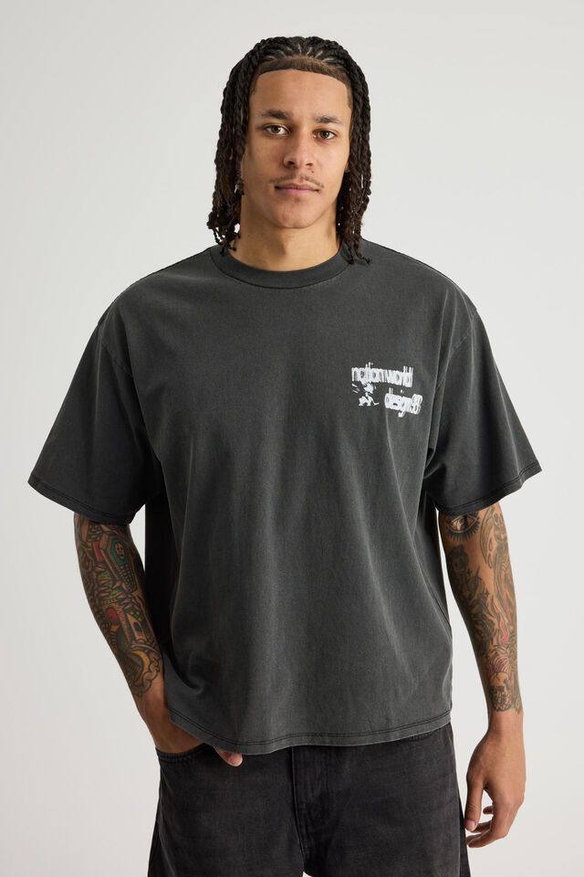 Notion Vintage Graphic Tshirt, NTN WASHED BLACK/MOTION BLUR