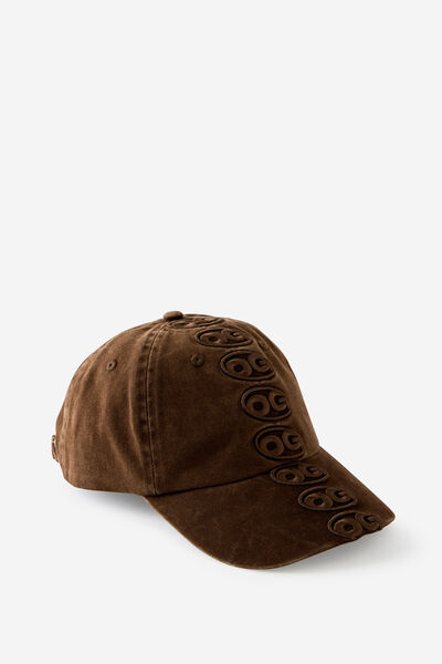 Open Gallery Line Logo Dad Cap, OPEN GALLERY WASHED BROWN LOGOS