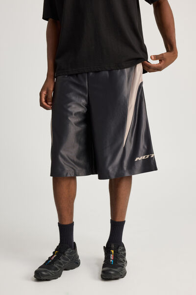 Notion Longline Basketball Short, PHANTOM/IVORY PANEL