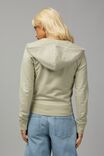 Fitted Zip Through Hoodie, SOFT GREEN - alternate image 3
