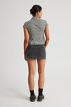 Babydoll Raw Waist Mini Skort, HEAVY BLACK WASH - alternate image 3