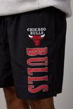 Nba Street Short, LCN NBA BLACK/BULLS SIDE LOGO - alternate image 4