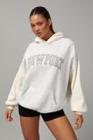 Slouchy Graphic Hoodie, SILVER MARLE/NEWPORT - alternate image 1