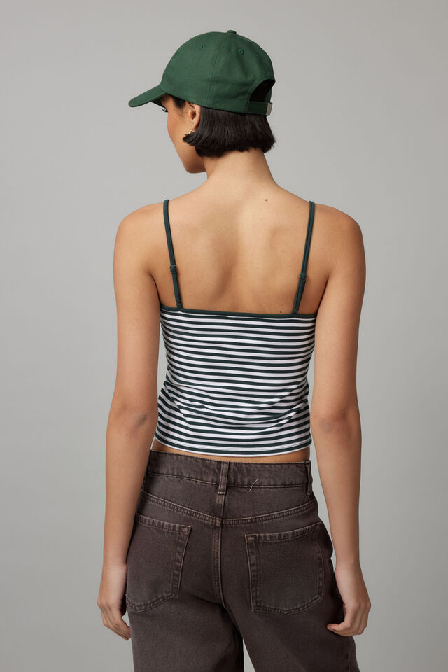 Classic Cami, IVY GREEN / WHITE STRIPE