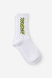 Unisex Rib Sock - Extra, HALF HALF CR LOGO WHT - alternate image 1