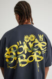 Spongebob X Half Half Heavyweight Box Fit T Shirt, LCN NIC SEAL/SPONGEBOB CAMO GRAFFITI - alternate image 4