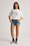Low Rise Denim Short, BRIGHT BLUE - alternate image 2