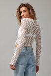 Ella 3/4 Sleeve Lace Cardi, WHITE - alternate image 3