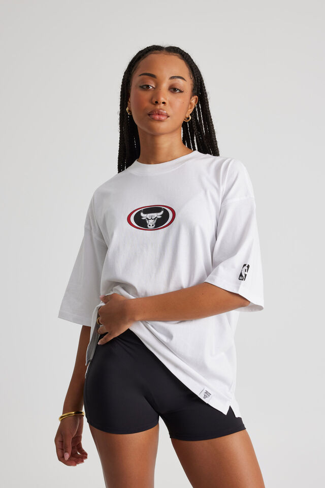 Box Fit Nba T Shirt, LCN NBA WHITE/BULLS Y2K