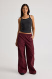 Freya Wide Leg  Woven Sporty Trackpant, CHERRY LACQUER - alternate image 2