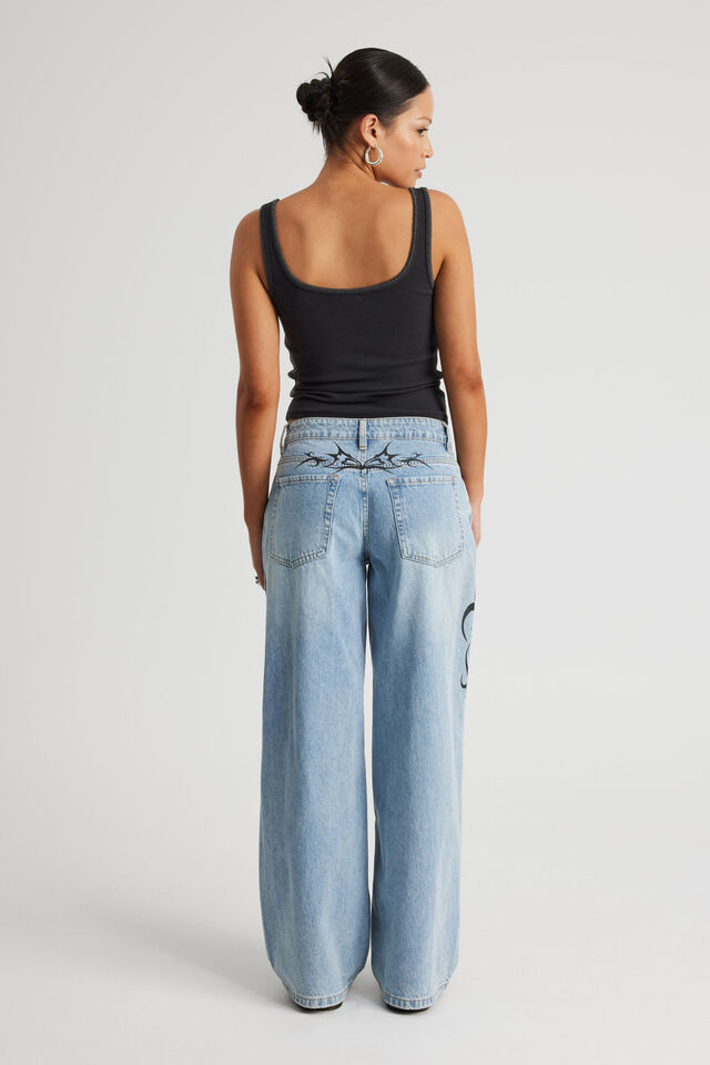 Mid Rise Baggy Jean, MADRID BLUE_BUTTERFLY