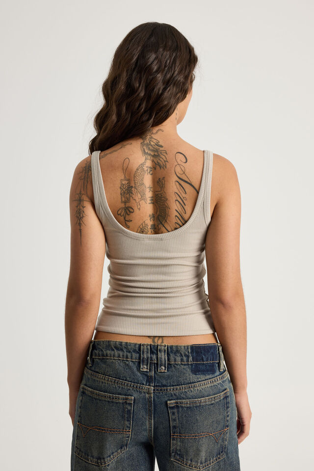 Authentics Scoop Neck Tank, SUNBLEACHED KHAKI