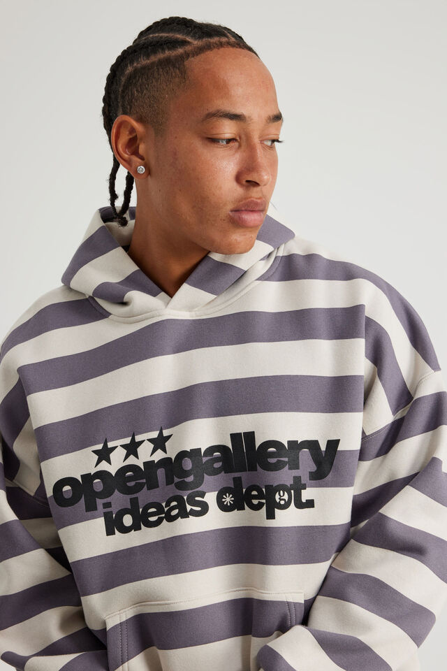 Open Gallery Hoodie, OG WINTER PLUM / STRIPE SONDER
