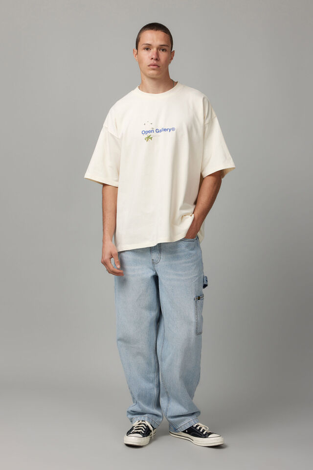 Heavy Weight Box Fit Graphic Tshirt, OG VANILLA/FLORAL DIARY