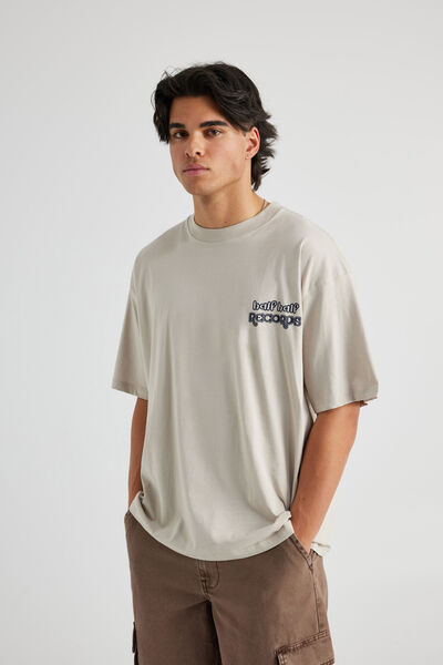 Half Half Box Fit Graphic T Shirt, HH FOG/RECORDS JAPAN