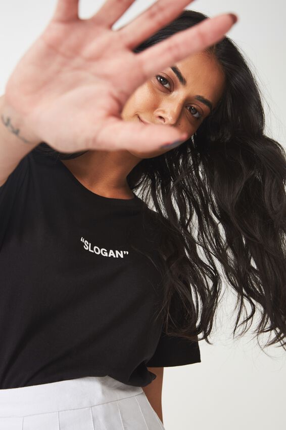 Relaxed Graphic T Shirt, BLACK_SLOGAN QUOTE