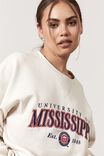 Lcn College Oversized Graphic Crew, LCN MIS IVORY/MISSISSIPPI