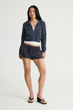 Fitted Zip Through Hoodie, NTN WASHED SEAL - example image 2