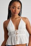 Bronte Tie Front Halter, WHITE - alternate image 4