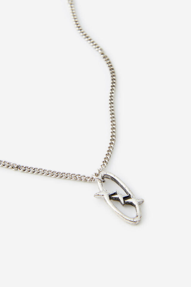 Notion Pendant Necklace, ANTIQUE SILVER