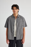 Short Sleeve Shirt, GREY MARLE CHECK - alternate image 1