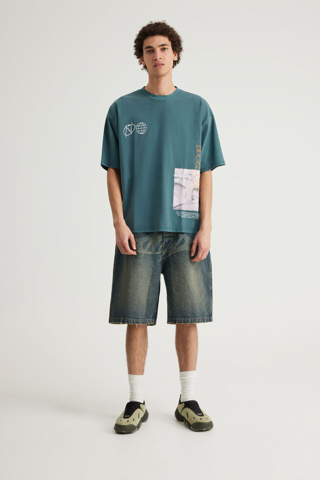 Notion Relaxed Baggy Denim Short, GOLD RUSH INDIGO