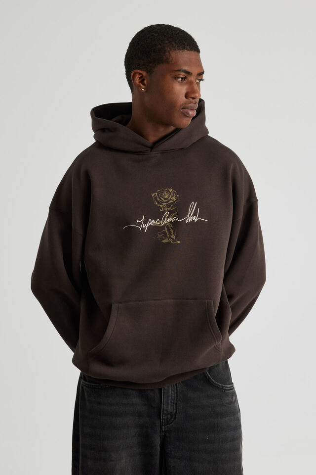 Music Merch Hoodie, LCN BRA CHOC TORTE/TUPAC ROSE