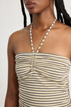 Ruched Front Bandeau Halter, DAFFODIL STRIPE - alternate image 4