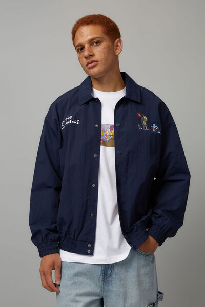 Simpsons Coach Jacket, LCN SIM NAVY/ITCHY AND SCRATCHY