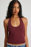 Scoop Neck Halter Top, WASHED BOARDEAUX - alternate image 4