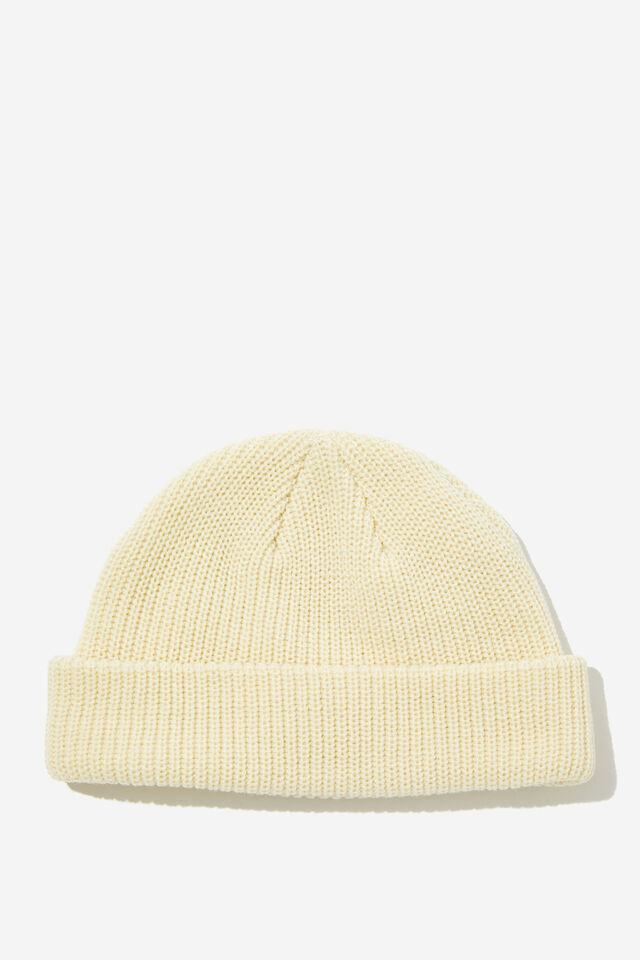 Ribbed Fisherman Beanie, CREAM
