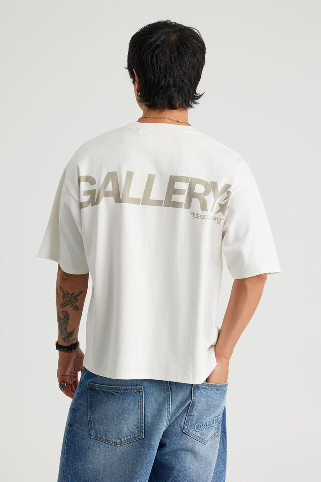 Open Gallery Box Fit Tshirt, OG CLOUD/SUNBLEACHED KHAKI GALLERY STARS