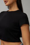 Cropped Fitted Tee, BLACK - alternate image 2