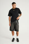 Notion Relaxed Baggy Denim Short, DISTRESSED DARK MATTER/CHAINS - example image 2