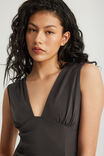 Soft Washed V Neck Top, PHANTOM - example image 4