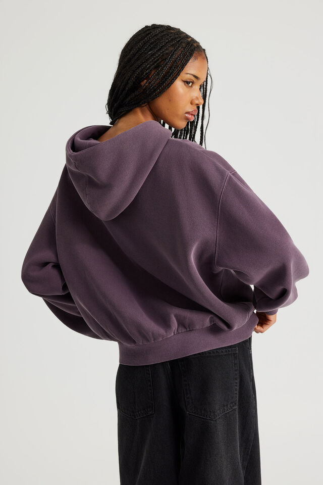 Open Gallery Boxy Hoodie, OG WASHED WINTER PLUM/GALLERY STAR