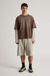 Baggy Track Short, WASHED SUNBLEACHED KHAKI/PLEATED - alternate image 2