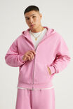 Authentics Boxy Zip Thru Hoodie, WASHED POP PINK - example image 1