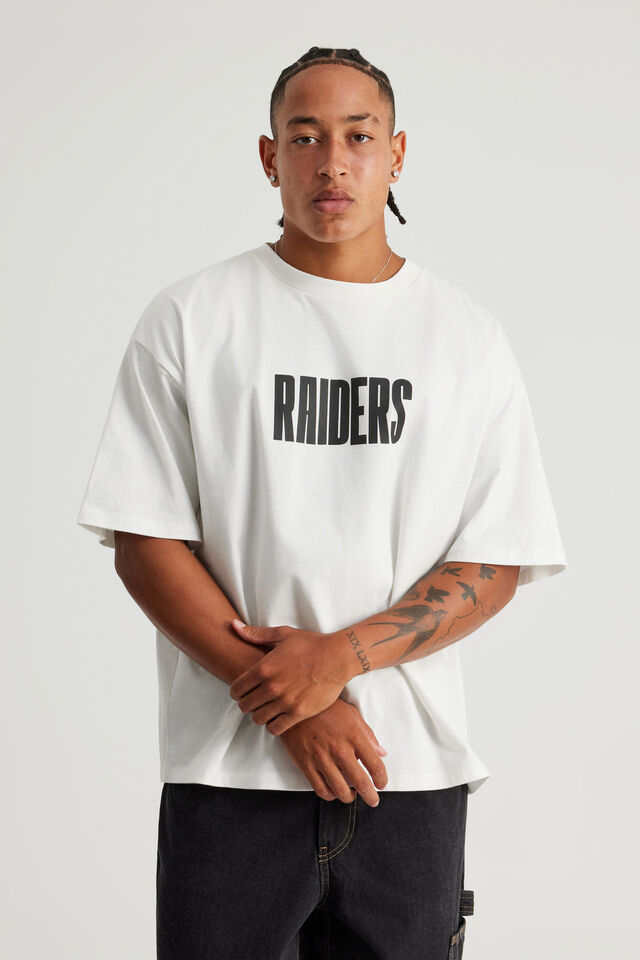 Box Fit Nfl Tshirt, LCN NFL CLOUD/RAIDERS TEXT