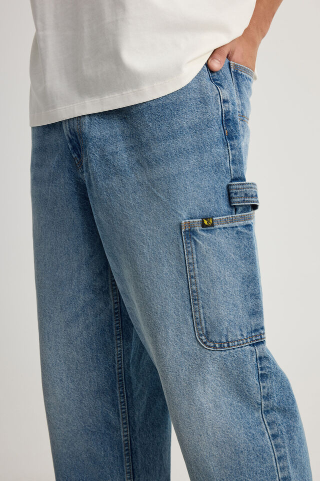 Half Half Baggy Painter Jean, MIDWEST BLUE