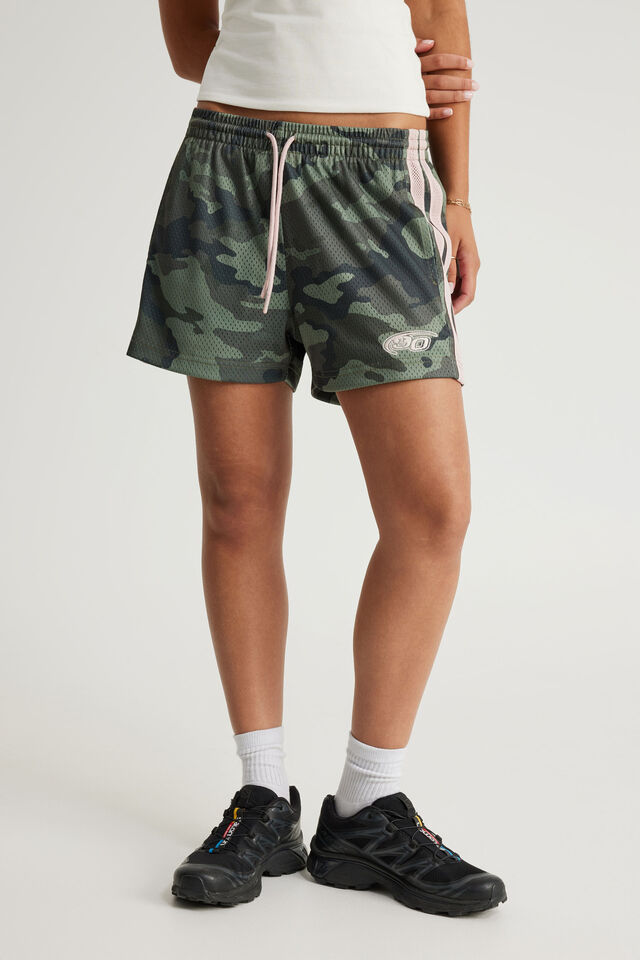 Hype Street Basketball Short, CAMO/PINK