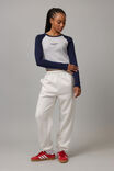Long Sleeve Raglan Curve Hem Tee, GREY MARLE/NAVY SWITZERLAND - alternate image 2
