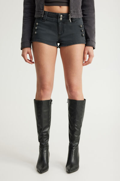 Tumblr Super Low Booty Short, MARCHING BAND BLACK